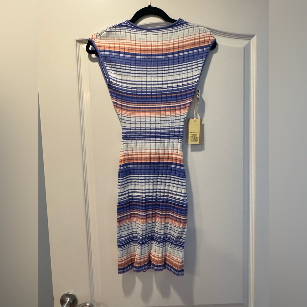 Aritzia Blue and Orange Striped Mini Dress - Picture 2 of 4